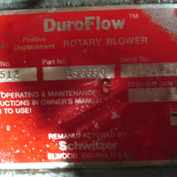 DuroFlow 4512 Positive Displacement Rotary Blower 156630 1-7/16" Shaft Dia