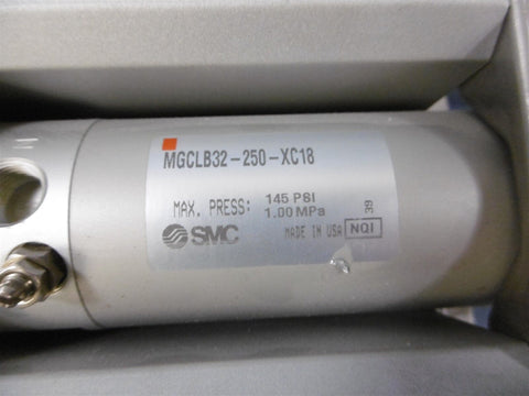 SMC MGCLB32TN-250 Slide Guided Cylinder Bearing 145PSI 1.0 Mpa