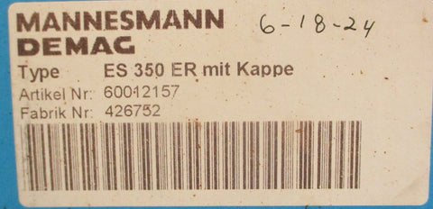 Mannesmann Demag ES 350 ER Grinding Spindle With Cap 60012157 0.3kW 35000RPM