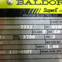 Baldor Super E Severe Duty XEX 12-0000-2232 Motor 40 HP, 1770/2700 RPM, 460 V