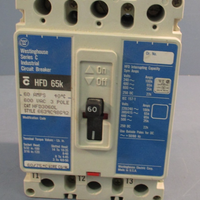 Westinghouse HFD 65k HFD3060L 3 Pole 60A 600V Industrial Circuit Breaker Ser C
