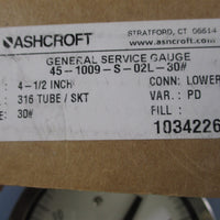 Ashcroft 451009S02L30 Pressure Gauge  New