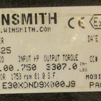 Winsmith SE Encore E30 Speed Reducer 150:1 0.75HP 1 3/8'' and 3/4" Shaft Dia NOS