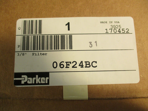 Parker 06F24BC Compressed Air Filter 3/8" NPT 250PSI Max 175F Max