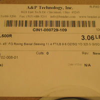 A&P Technology, Inc. X26L500R 5" ID +/ 45°F G Roving Biaxial Sleeving New
