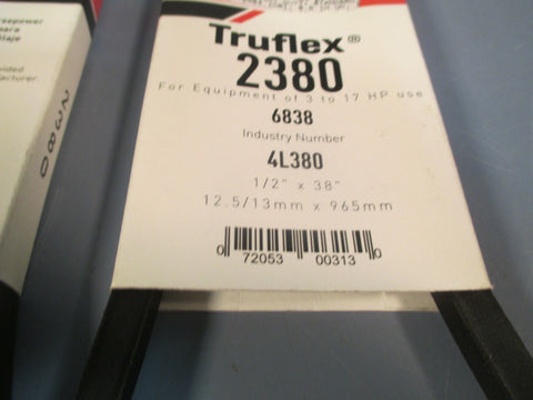 GATES TRUEFLEX V-BELT LIGHT DUTY (LOT OF 2) 2380