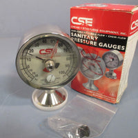 CSE SANITARY PRESSURE GAUGES  31/2" SANIFLOW 0100PSI 3POGFBTDRAGVI