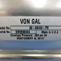 Von Gal A3-38406-PN Pneumatic Cylinder 250 Psi Air