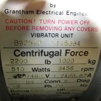 Invicta B925/2 Vibrator Unit 2200lb Centrifugal Force 510W 3456RPM 0.68HP