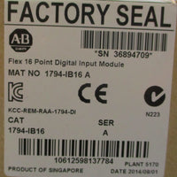 Allen Bradley 1794IB16 Ser A Flex 16 Pt Digital Input Module 5VDC 30mA