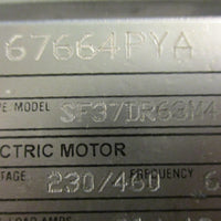 SewEurodrive SF37DR63M4 Gear Motor 98.80 Ratio 230/460V .96/.48A 1620 RPM