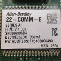 Allen Bradley 22COMME Ser A EtherNet/IP Adapter 5VDC 350mA V 1.009