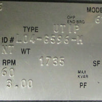 Emerson Browning G596 Inverter Duty Motor L04G596H 3PH 2HP 15/8" Shaft Dia