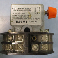 Cutler Hammer D26MT Ser A2 Pneumatic Time Delay Relay Accesory Type M