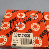 LOT of (2) FAG 6012.2RSR DEEP GROOVE BALL BEARING 02121112