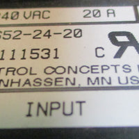 Control Concepts 103224200/5VIL20 SCR Power Controller 240VAC 20A 1PH