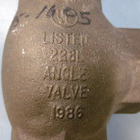 Used NIBCO T301 W Globe Valve 11/2" Angle Valve 1986 No Handle