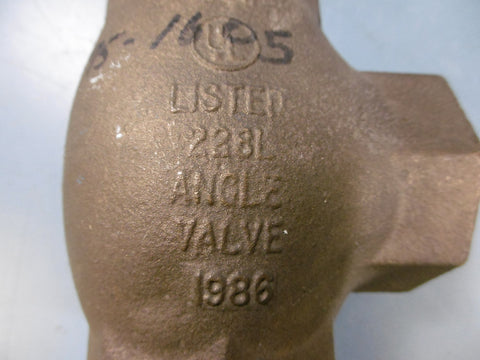Used NIBCO T301 W Globe Valve 11/2" Angle Valve 1986 No Handle