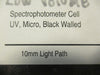VWR 58016-505 UV Spectrophotometer Cell Micro Black Walled 10mm Box of 2