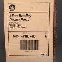 Allen Bradley Device Port 4 Outlet MicroPlex Junction Box Ser. A 1485PP4R5D5