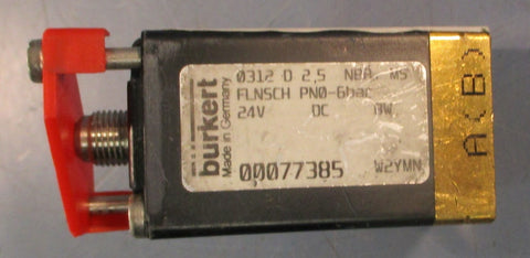 Burkert Solenoid Valve 00077385 2.5 NBR MS FLNSCH 24V PN0-6 BAR