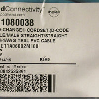 Molex 1201080038 BradConnectivity Cordset E11A06002M100 10 Meters Long Lot Of 2