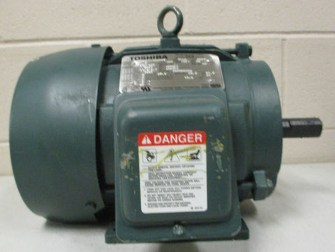 Toshiba B0052FLF2AMH03 Induction Motor 3 PH 5HP 3500RPM 11/8" Shaft Dia NOS