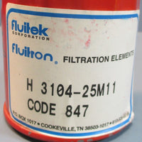 Lot of 3 Fluitron Filtration Element H 3104-25M11 Code: 847 Filters NWOB