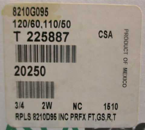 ASCO RedHat 8210G095 Solenoid Valve 3/4" NPT 12/110V 60/60Hz 150PSI
