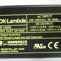 LINX TDK Lambda Power Supply 100240VAC, 50/60Hz, 2A Linx Part# MP10696