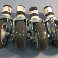 Lot of 4 Swivel Caster Wheels for ULINE Worktable/Utility Stand 4"x1-1/4" H-5746