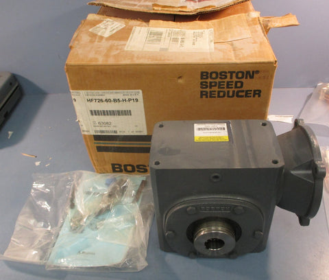 Boston Gear HF726-60-B5-H-P19 Gear Reducer 60:1 Ratio 0.89 HP 1385 Lb/In