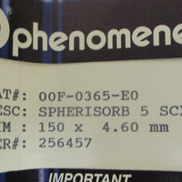 Phenomenex 00F0365E0 Spherisorb 5 SCX HPLC Column 150 x 4.60 mm