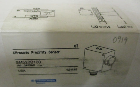 Telemecanique SM520B100 Ultrasonic Proximity Sensor 421935 100240 VAC 50/60 Hz