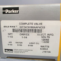 Parker 2 Way Solenoid Valve 11/2" Pipe 110/120V 50/60Hz 24F24C6180AAF4C05