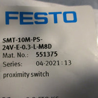 Festo 551375 Proximity Switch SMT10MPS24VE0.3LM8D (Lot of 2)