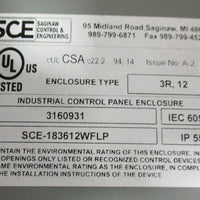 Saginaw Control SCE183612WFLP Locking Industrial Enclosure 36x18x13 External