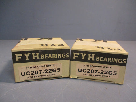 Lot of (2) FYH Bearing Units UC207-22G5 Ball Bearing 1-3/8IN