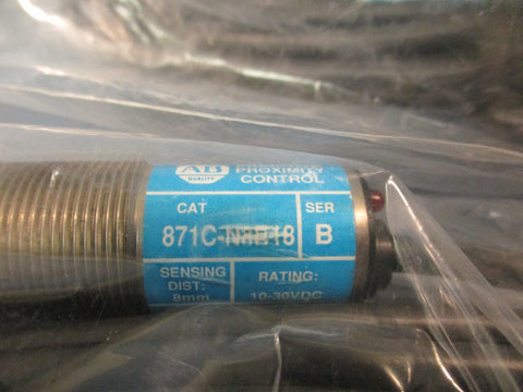 Lot of 2 Allen Bradley 871C-N8B18 Cylindrical Inductive Proximity Switch Ser B
