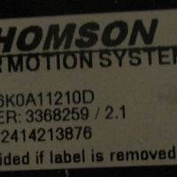 Thomson 2DA16K0A11210D Dual Shaft Linear Guide 37" Long 6" Wide