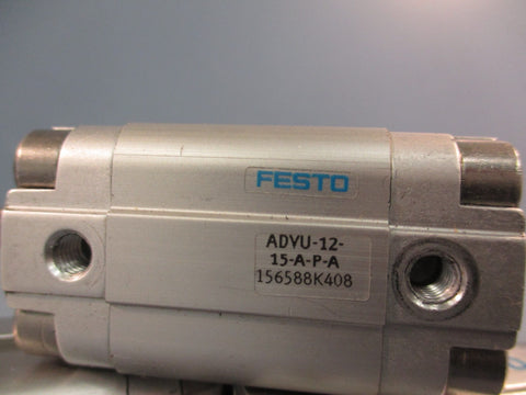 LOT OF (3) FESTO ADVU-12-15-A-P-A (156588) Compact Air Cylinder