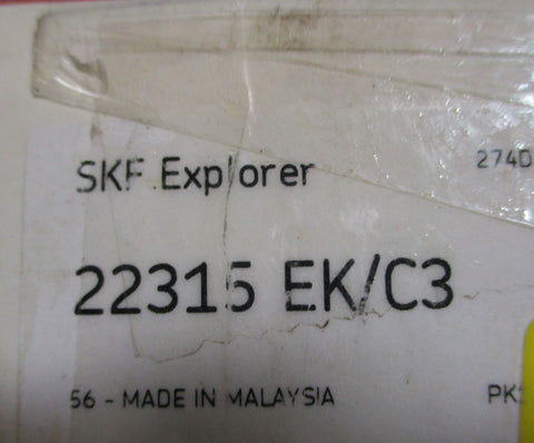 SKF Explorer 22315 EK/C3 Spherical Roller Bearing 75mm Bore, 160mm OD, 55mm Widt