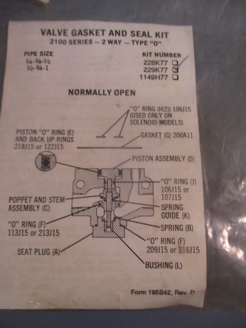 Ross Service Kit/ Valve Gasket & Seak Kit 229K77