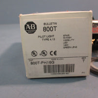 Allen Bradley 800TPH16G Series T Green LED Pilot Light, 120V