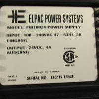 Elpac Power Systems FW10024D5 Power Supply 100240VAC 4763Hz 3A