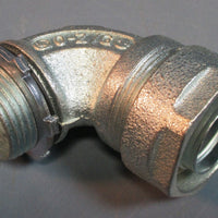 (5) OZ Gedney 4Q9100 90 Degree Conduit Connector Liquidtight Zinc Plated NIB