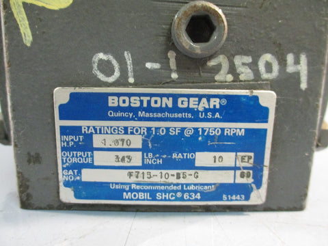 BOSTON GEAR F71510B5G GEAR REDUCER RATIO 10:1 F71510B5G