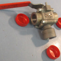 Worcester T4466TSE 3 Way Ball Valve 400F Max Temp 1" ID Threaded