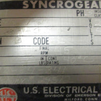 US Motors 1284341 Gearmotor TFGD 3PH 1HP 1750RPM 230/460V 15/8" Shaft Dia