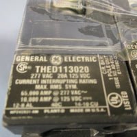 Lot of (3) GE General Electric Circuit Breaker 20A 1P 277V THED113020